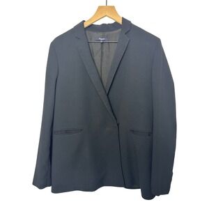 Madewell Lycée Drapey Blazer Black Jacket Women's 12 workwear career minimalist